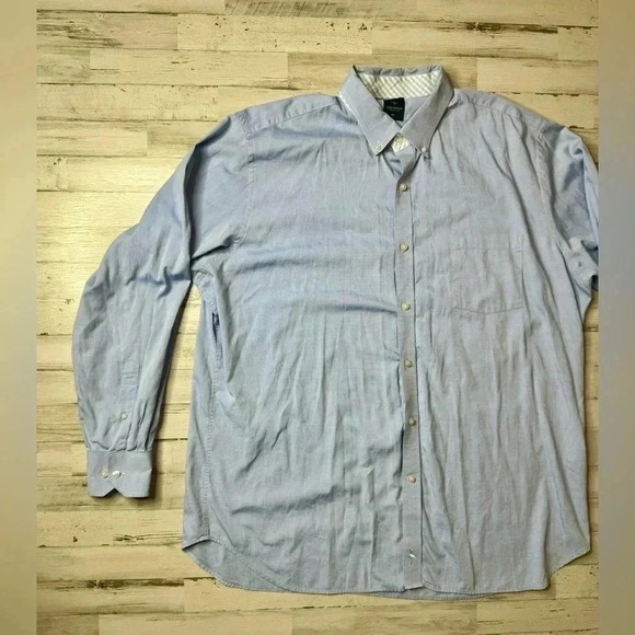 TAILORBYRD Shirt Mens XXl Long Sleeve Button Down Light Blue Solid - Picture 3 of 14